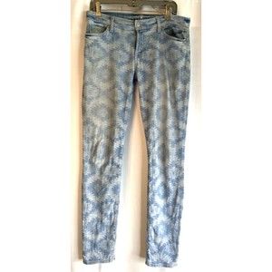 WOMENS 7 FOR ALL MANKIND GEOMETRIC PATTERN BLUE JEANS PANTS SZ 29‎